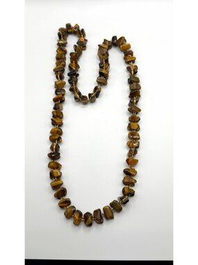 Tiger’s Eye Double Chip Endless Necklace 26” Flaw